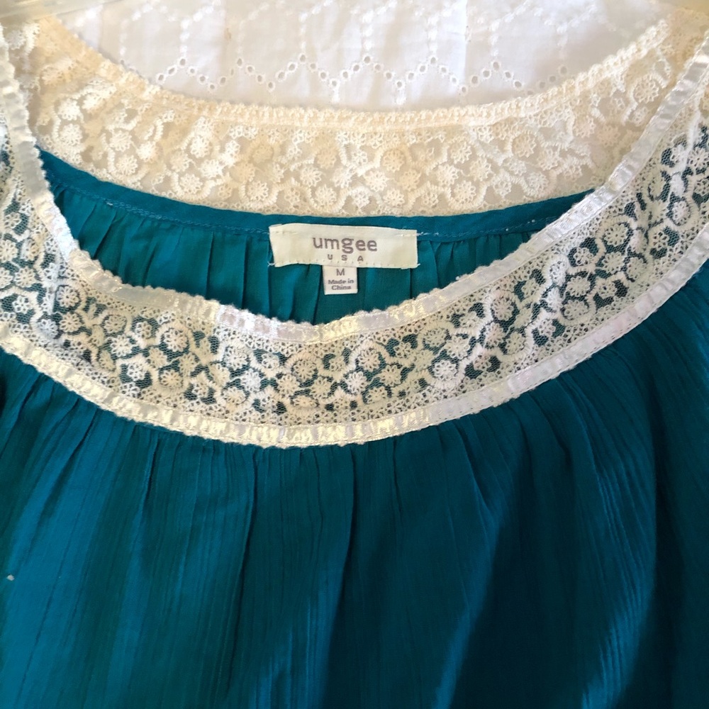 Teal and lace summer dress